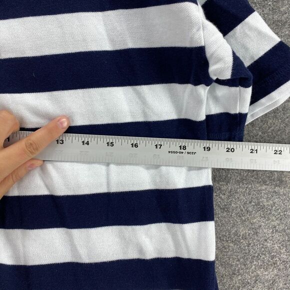 5/$45 Talbots T-Shirt Women M Medium White Striped V-Neck Short Sleeve Cotton - Picture 7 of 9